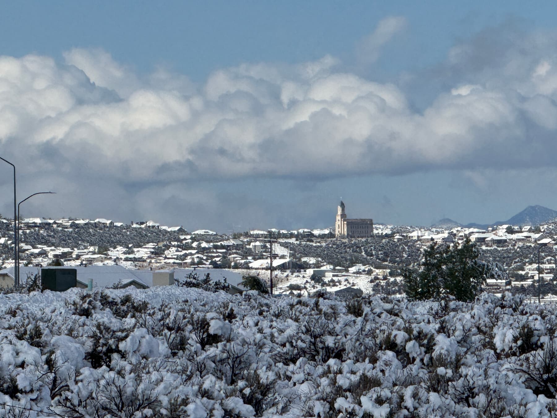 Cedar City and Iron County neighborhoods with snowy hills